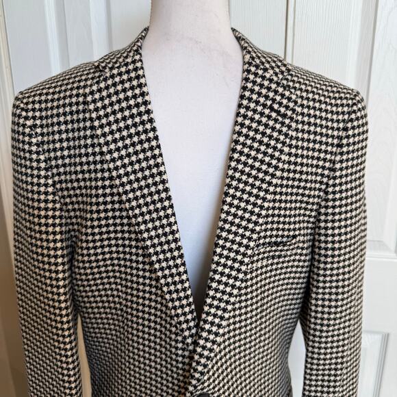 Alain Dupetit Blazer 2 Button Suit Coat Men 38L Black White Herringbone NWT - Picture 2 of 11